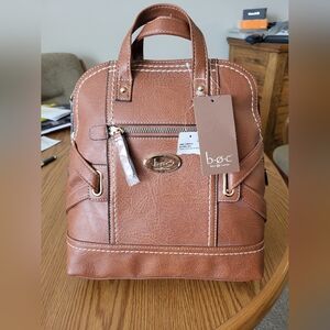 b.o.c. Camel/Brown Faux Leather Women's Backpack/Purse